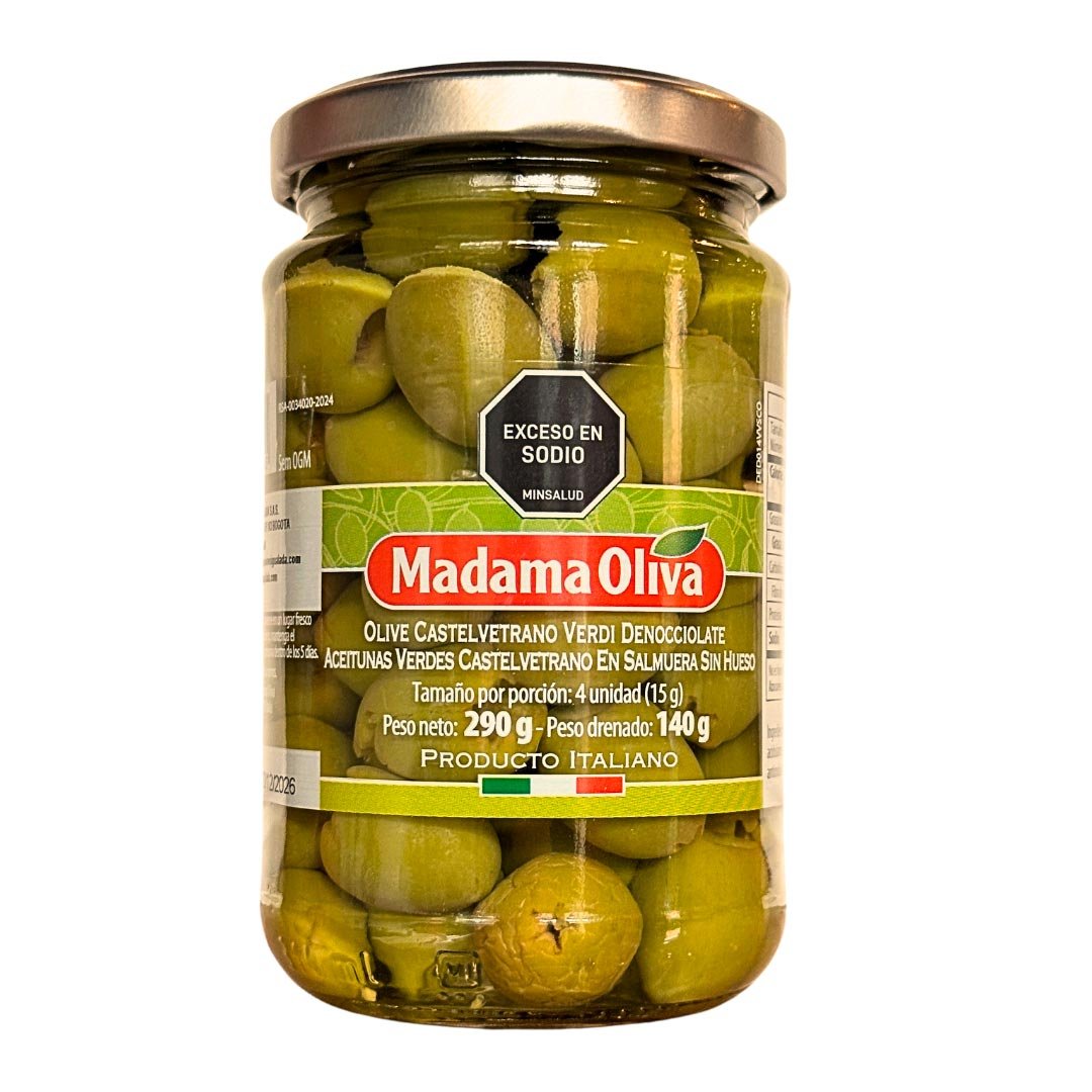 ACEITUNA VERDE CASTELVETRANO EN SALMUERA MADAMA OLIVA