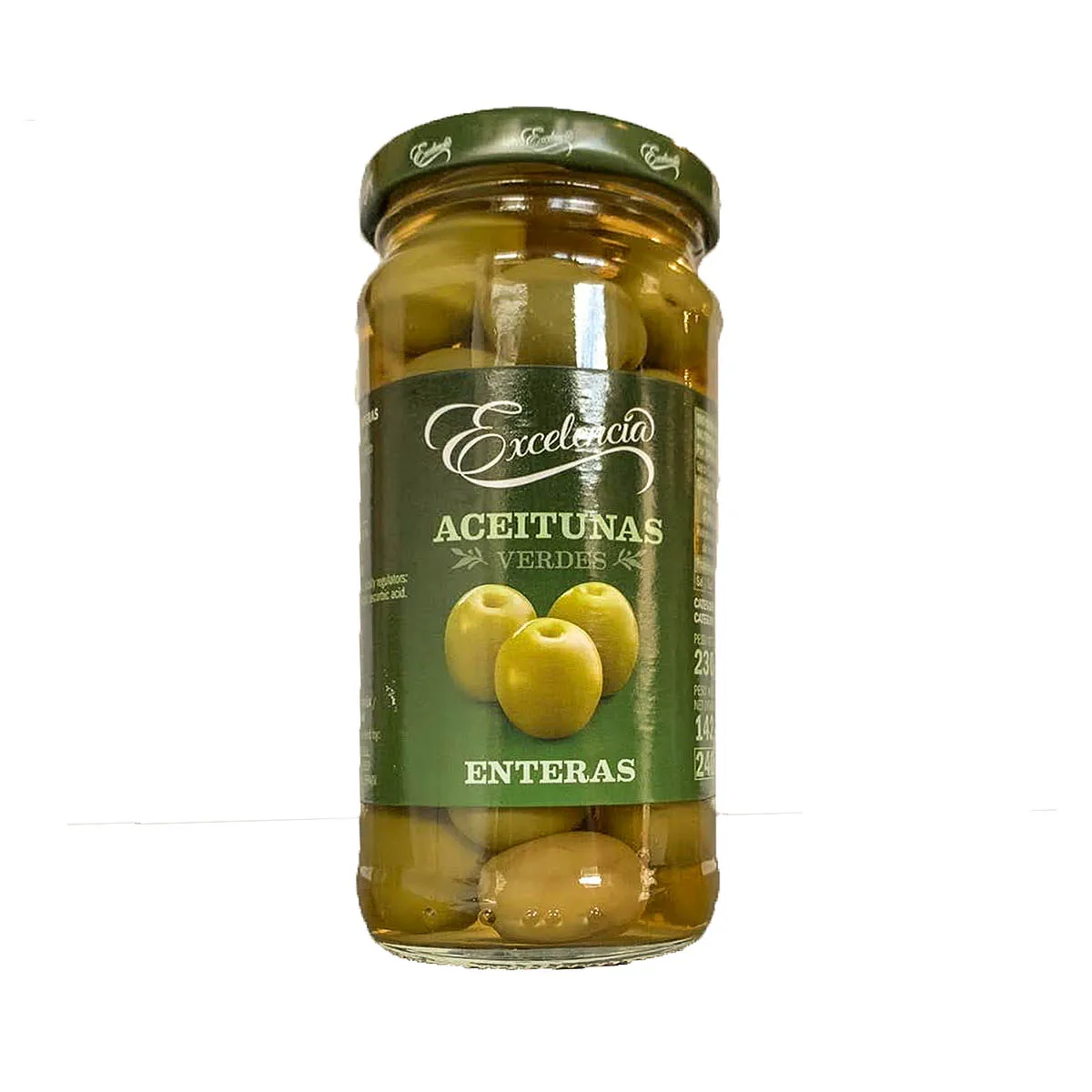Aceitunas Verdes Enteras Excelencia 230g
