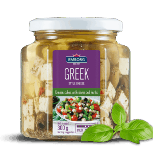 QUESO AL ESTILO GRIEGO CON ACEITUNAS EMBORG 300GR