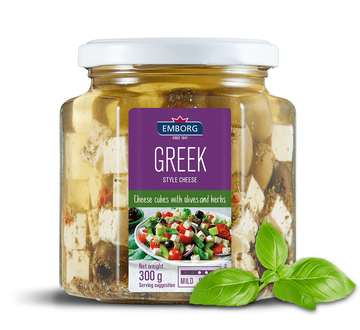 QUESO AL ESTILO GRIEGO CON ACEITUNAS EMBORG 300GR